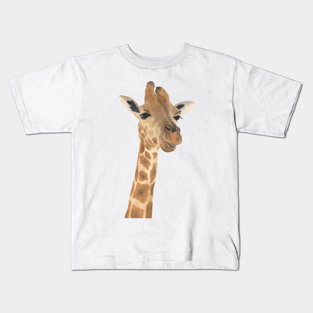 Watercolor giraffe Kids T-Shirt by RosanneCreates